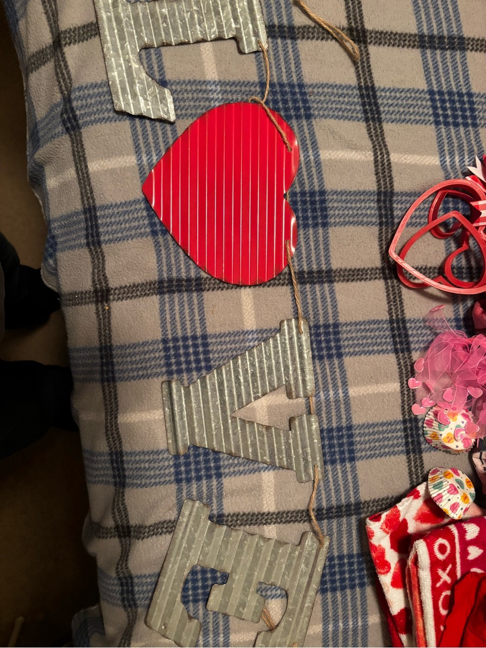Kids Valentine Red Heart Hanging Garland - Unbranded
